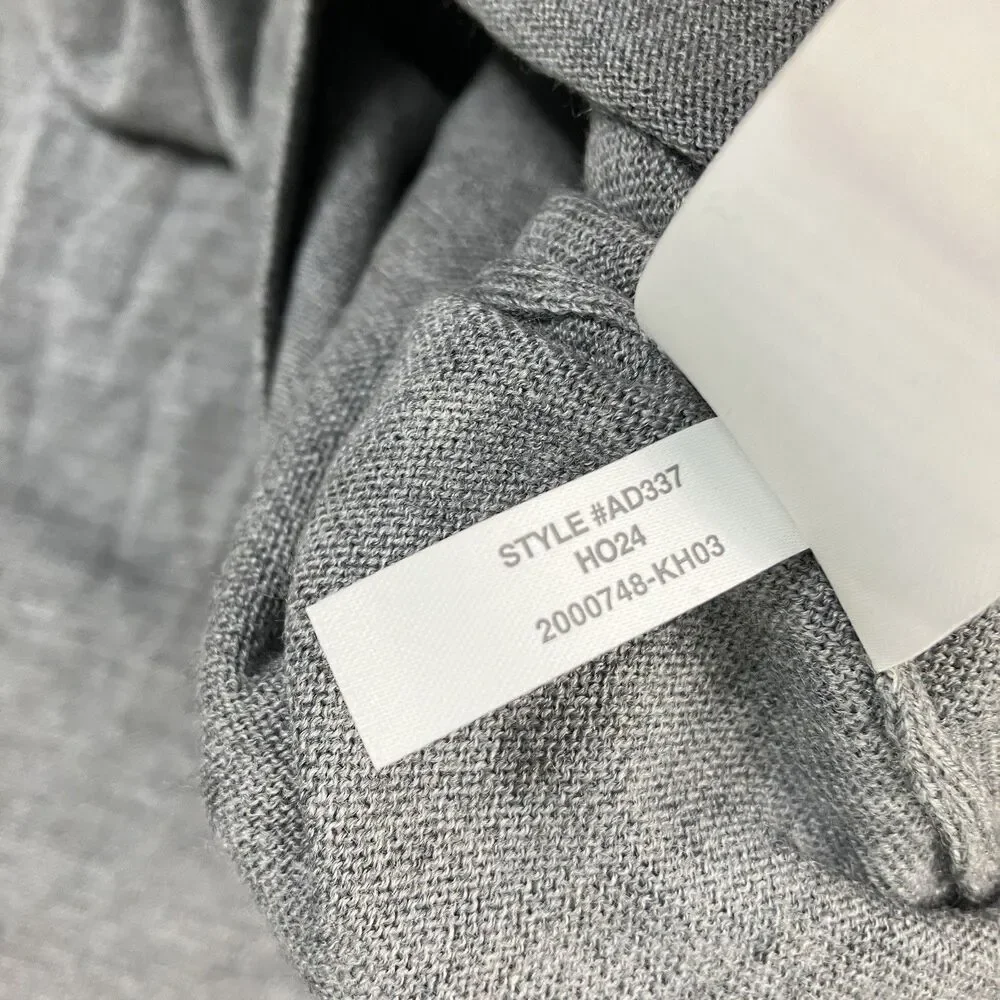 J Crew V Neck Sweater Mens XL 100% Merino Wool Gray Lightweight Preppy AD337